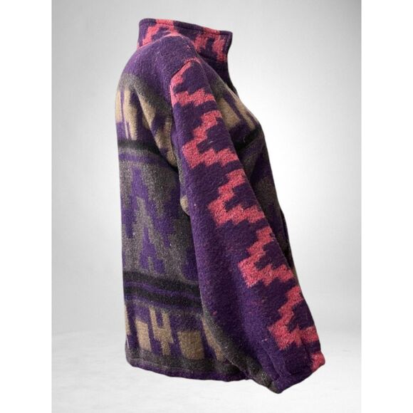 MOLINA Artesanias Southwestern Purple and Pink Zip Front Jacket, Size XL - Picture 4 of 9